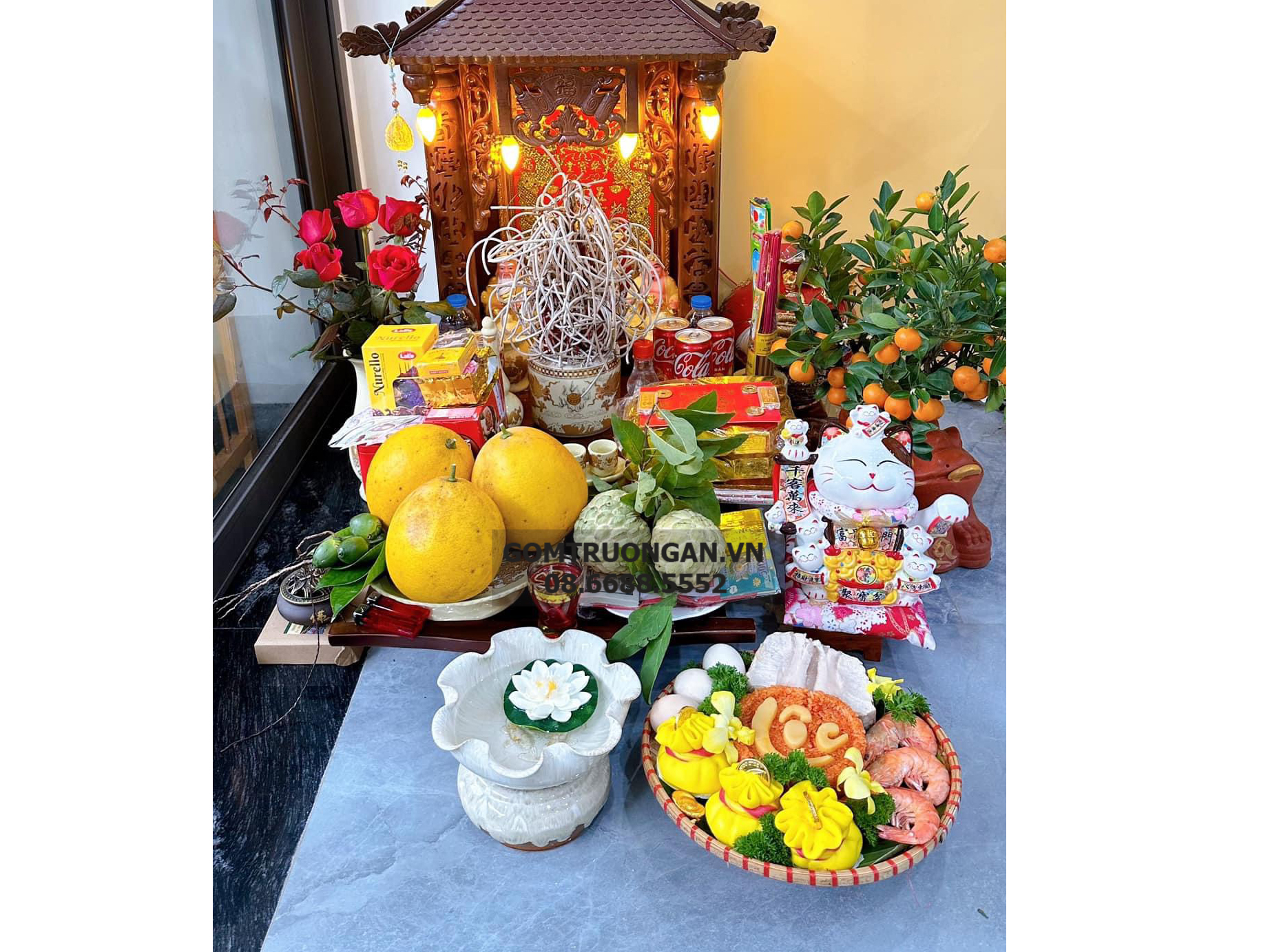 Bát thả hoa thần tài đường kính 24cm men hỏa biến cẩm thạch kèm chân đế(không bao gồm sen sứ) 4